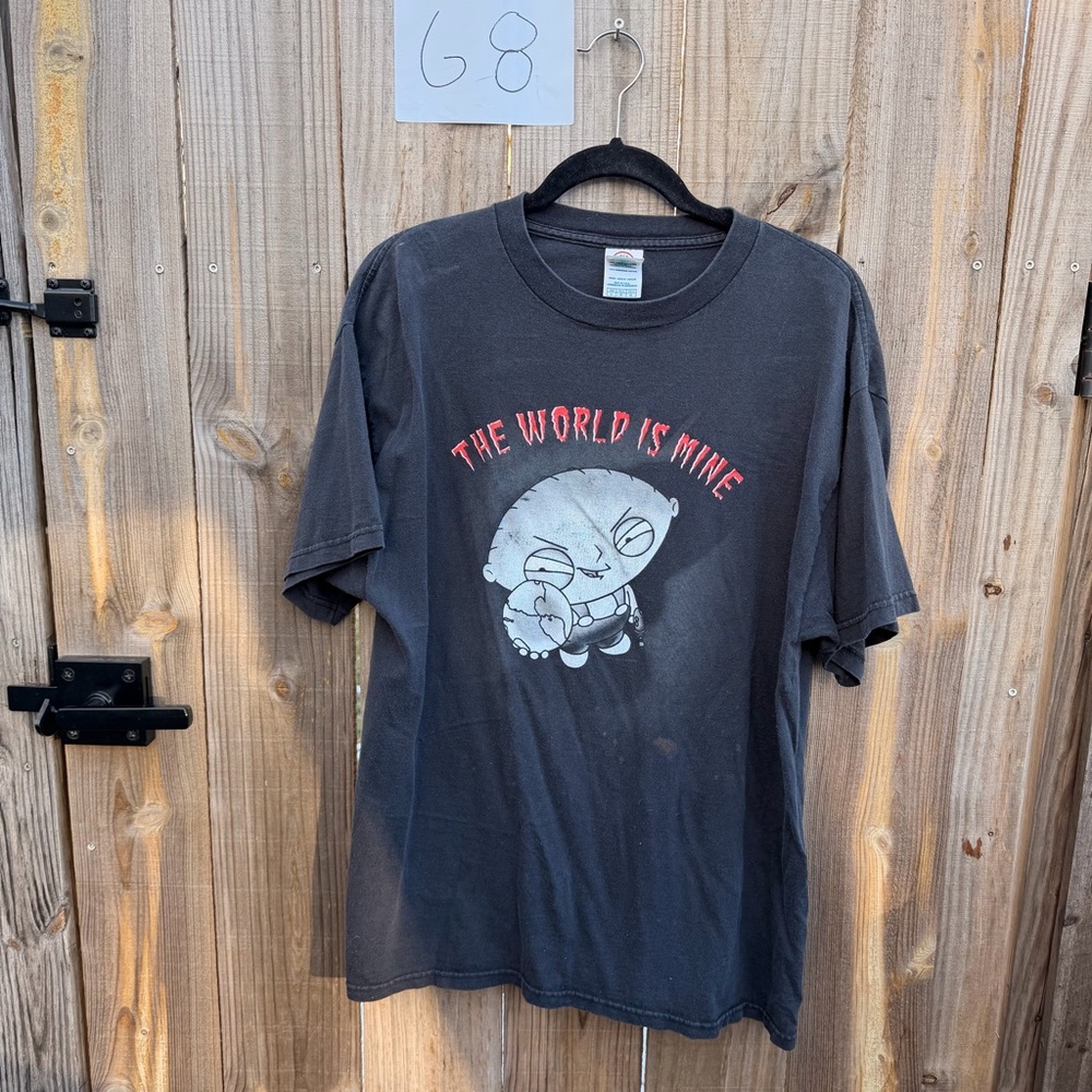 Vintage Y2K World is Mine Stewie Griffin Family Guy TV Tee Size Large